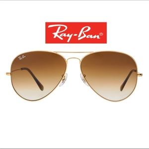 Rayban aviator gradient gold sunglasses